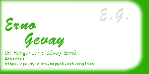erno gevay business card