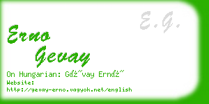 erno gevay business card